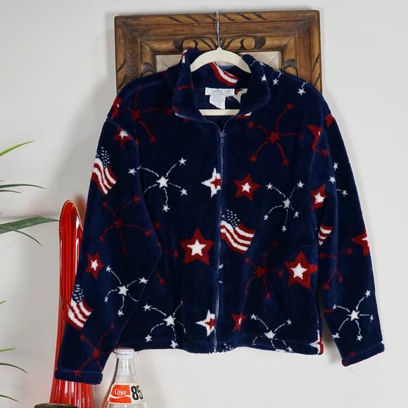 Vintage Mandal Bay fleece full zip sherpa jacket M - Picture 1 of 4